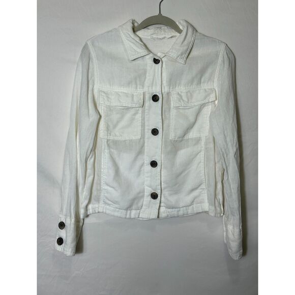 Nicole Miller Women's 100% Linen Button Down Shacket, Size M - Picture 1 of 2